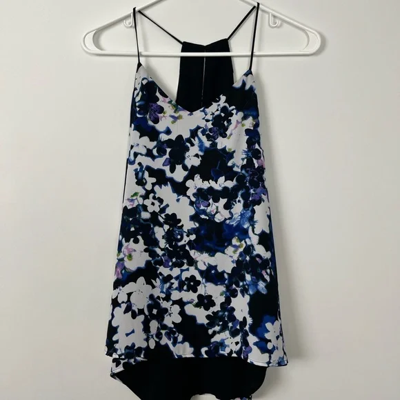 Express Black and Floral Reversible Tank Top Womens Extra Small - Picture 3 of 4